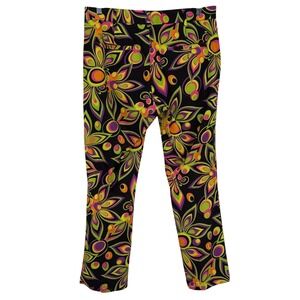Loudmouth Golf Mens 34x30 Psychedelic Floral Pants Neon Multi Color Retro